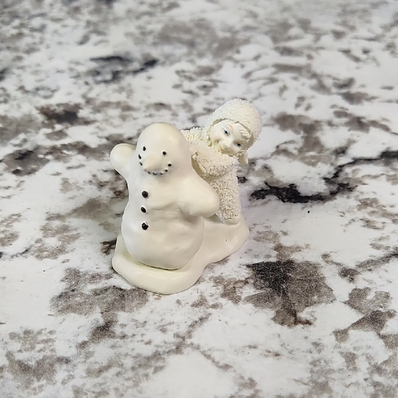 Snowbabies Miniatures "You Need Wings Too!" Charming Pewter Cream Figurine - Picture 3 of 6